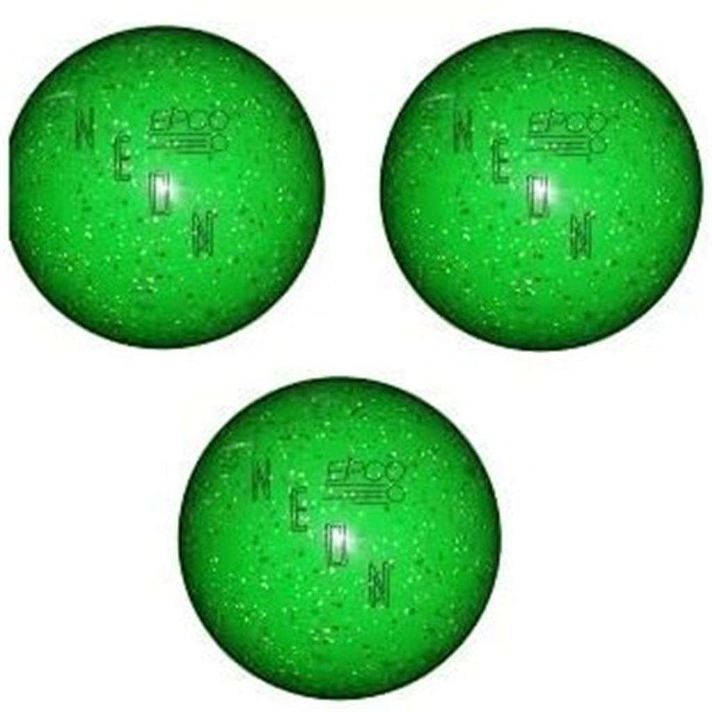 EPCO Duckpin Bowling Balls Neon Speckled Green 5 inch 3lbs. 12 oz. 3 Balls