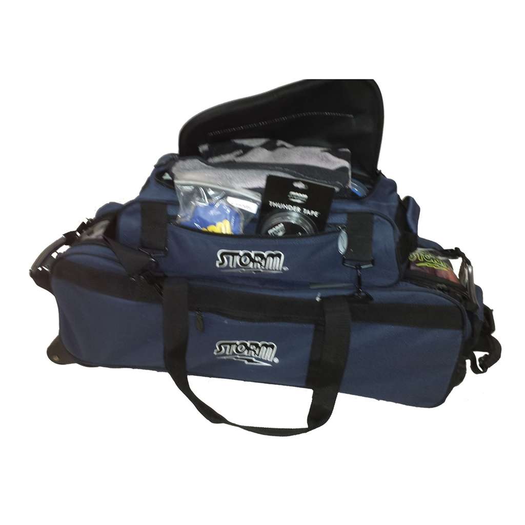 Storm 3 Ball Tournament Travel Roller/Tote - Black/Blue