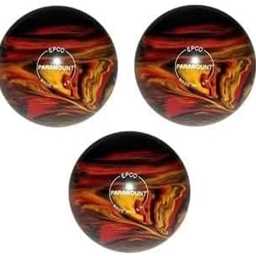 EPCO Duckpin Bowling Balls- Marbleized - Black, Red & Yellow (4 3/4 inch- 3lbs. 10 oz.) 3 Balls