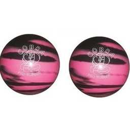 EPCO Duckpin Bowling Ball - Cobra Pro Rubber - Pink & Black (4 3/4 inch- 3lbs. 6oz.) - 2 Balls