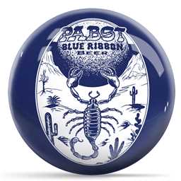 Pabst Blue Ribbon Scorpion Bowling Ball - Blue with White Logo