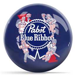 Pabst Blue Ribbon Sports Guys Bowling Ball - Blue