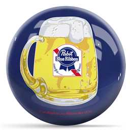 Pabst Blue Ribbon Beer Mug Bowling Ball - Blue