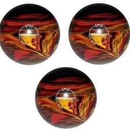 EPCO Duckpin Bowling Balls - Marbleized - Black, Red & Yellow (4 3/4 inch- 3lbs. 8 oz.) 3 Balls