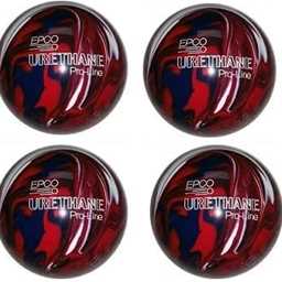 EPCO Candlepin Bowling Balls - Urethane - Dark Red, Royal & White (4 1/2 inch- 2lbs. 7oz.) 4 Balls