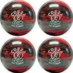 EPCO Candlepin Bowling Ball- Cobra Pro Rubber, Red & Black (4 1/2 inch- 2lbs. 7oz.) 4 Balls