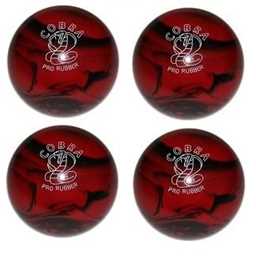 EPCO Candlepin Bowling Balls - Cobra Pro Rubber - Red & Black (4 1/2 inch- 2lbs. 7oz.) 4 Balls