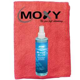 Storm True Bue Bowling Ball Cleaner 8oz Spray Bottle with Moxy Micro Fiber Cleaning Towel (Red)