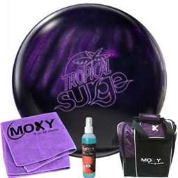 Storm Tropical Surge Purple Bowling Ball | Moxy Strike Purple Bowling Bag | Moxy Purple Micro Fiber Towel | Moxy Xtreme Power Cleaner Package