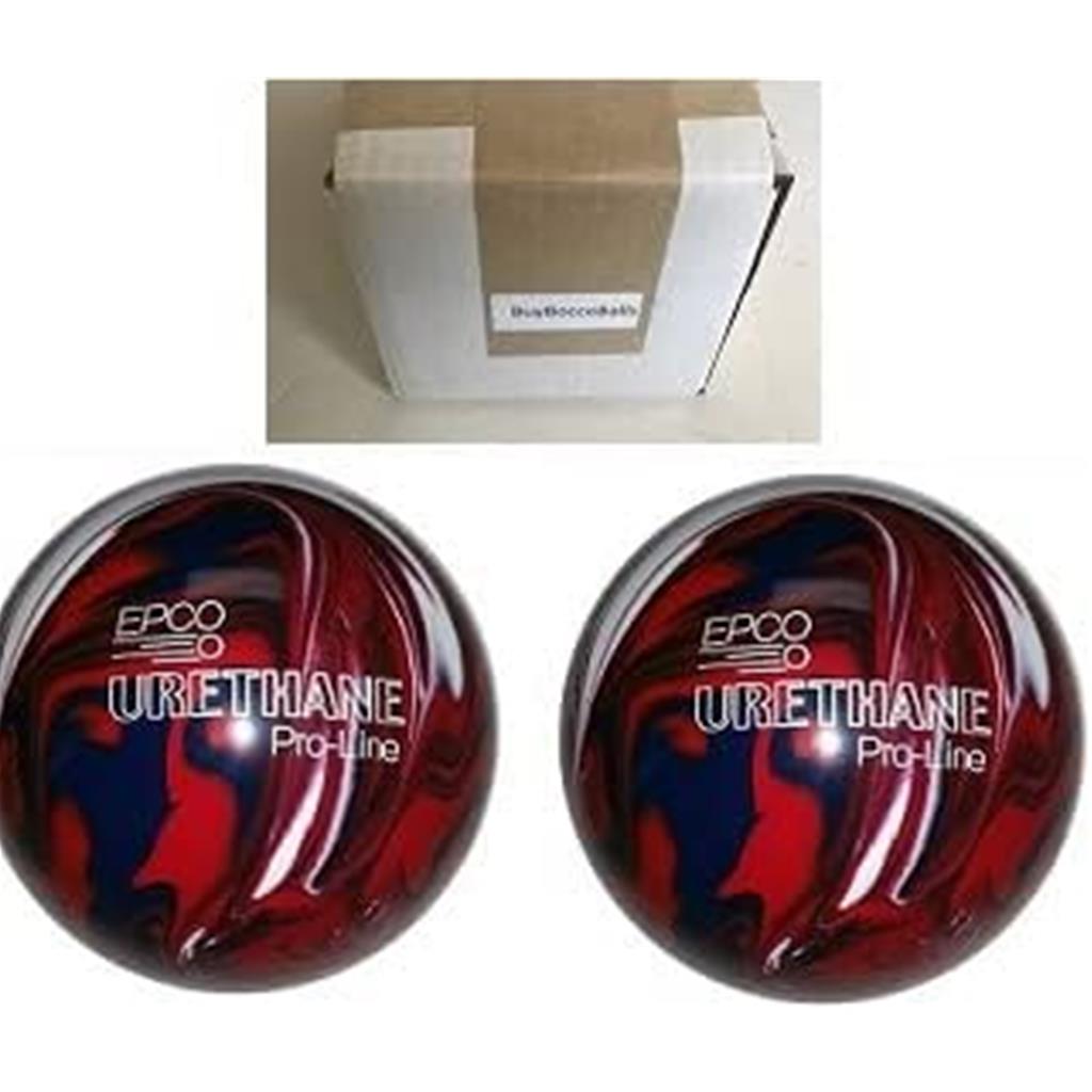 EPCO Duckpin Bowling Balls- Urethane - Dark Red, Royal & White- (5 inch- 3lbs. 12 oz.)- 2 Balls