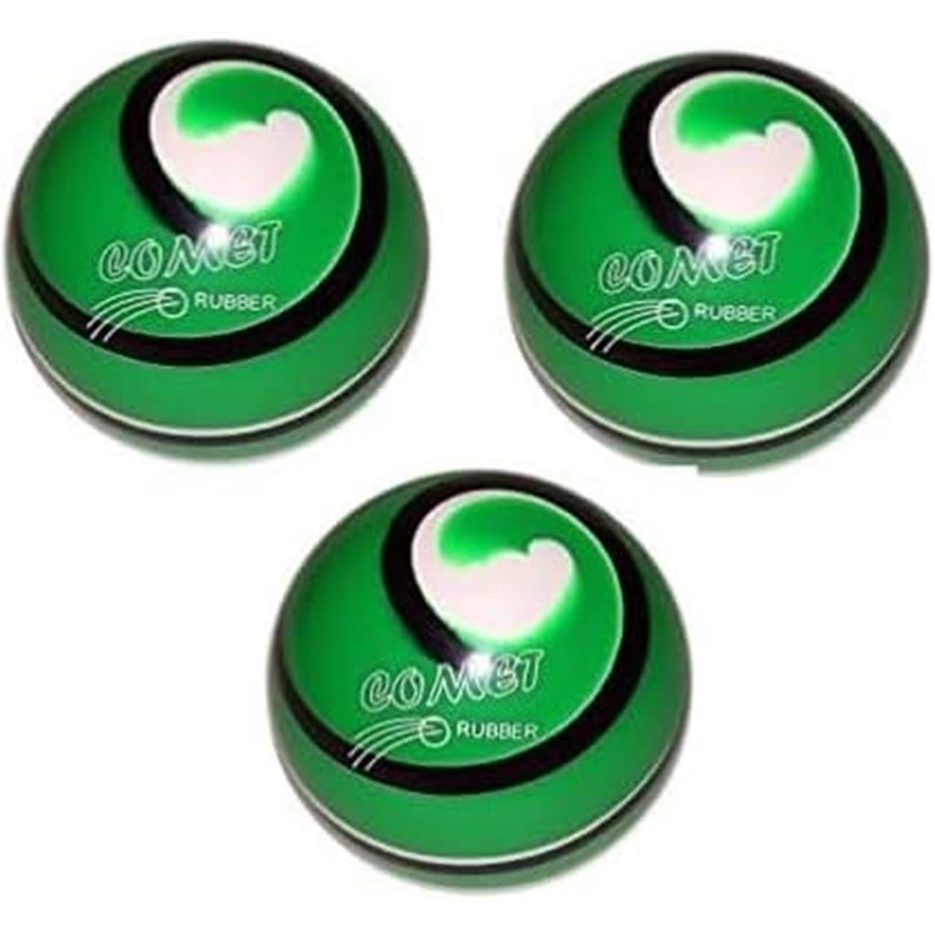 EPCO Duckpin Bowling Balls - Comet Rubber - Green with Black & White (5 inch- 3lbs. 10 oz.) - 3 Balls