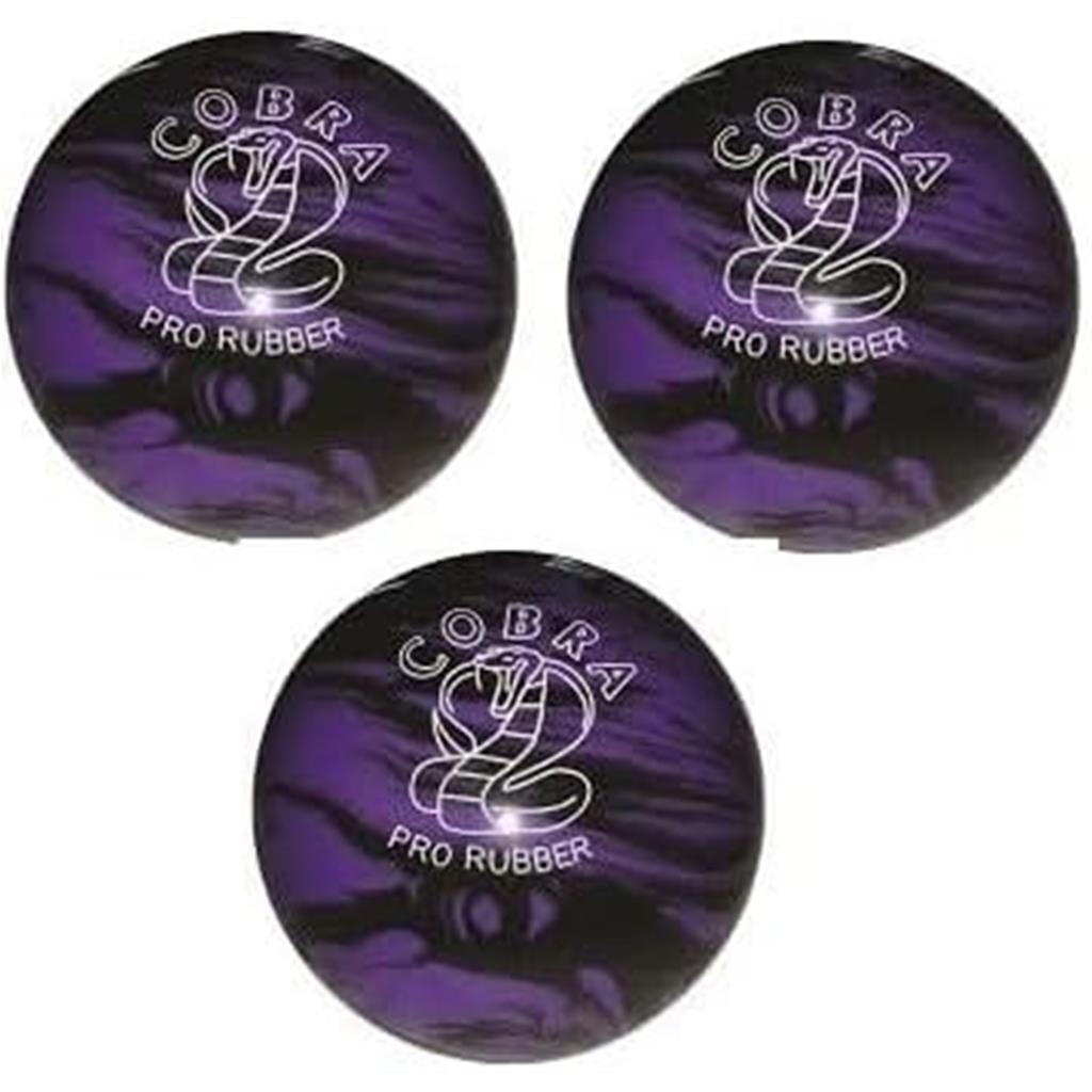 EPCO Duckpin Bowling Ball - Cobra Pro Rubber - Lavender & Black (4 7/8 inch- 3lbs. 12oz.) - 3 Balls