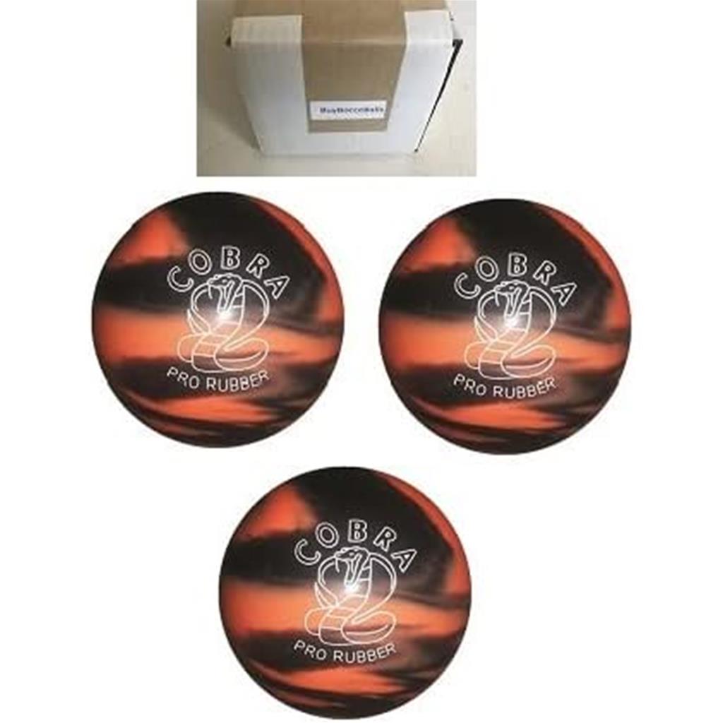 EPCO Duckpin Bowling Ball - Cobra Pro Rubber - Orange & Black (4 3/4 inch- 3lbs. 10oz.) - 3 Balls