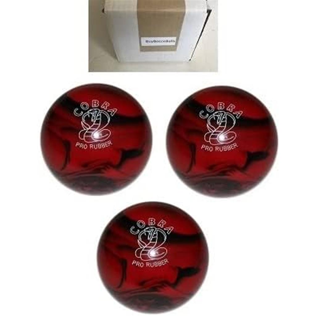 EPCO Duckpin Bowling Ball - Cobra Pro Rubber - Red & Black (4 3/4 inch- 3lbs. 10oz.) - 3 Balls