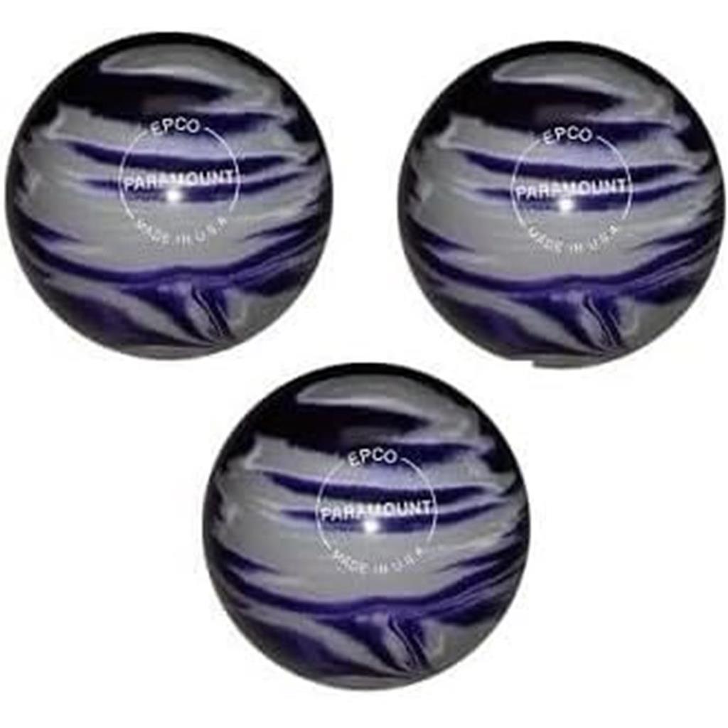 EPCO Duckpin Bowling Balls- Marbleized - Purple, Grey & White (4 3/4 inch- 3lbs. 10 oz.) 3 Balls