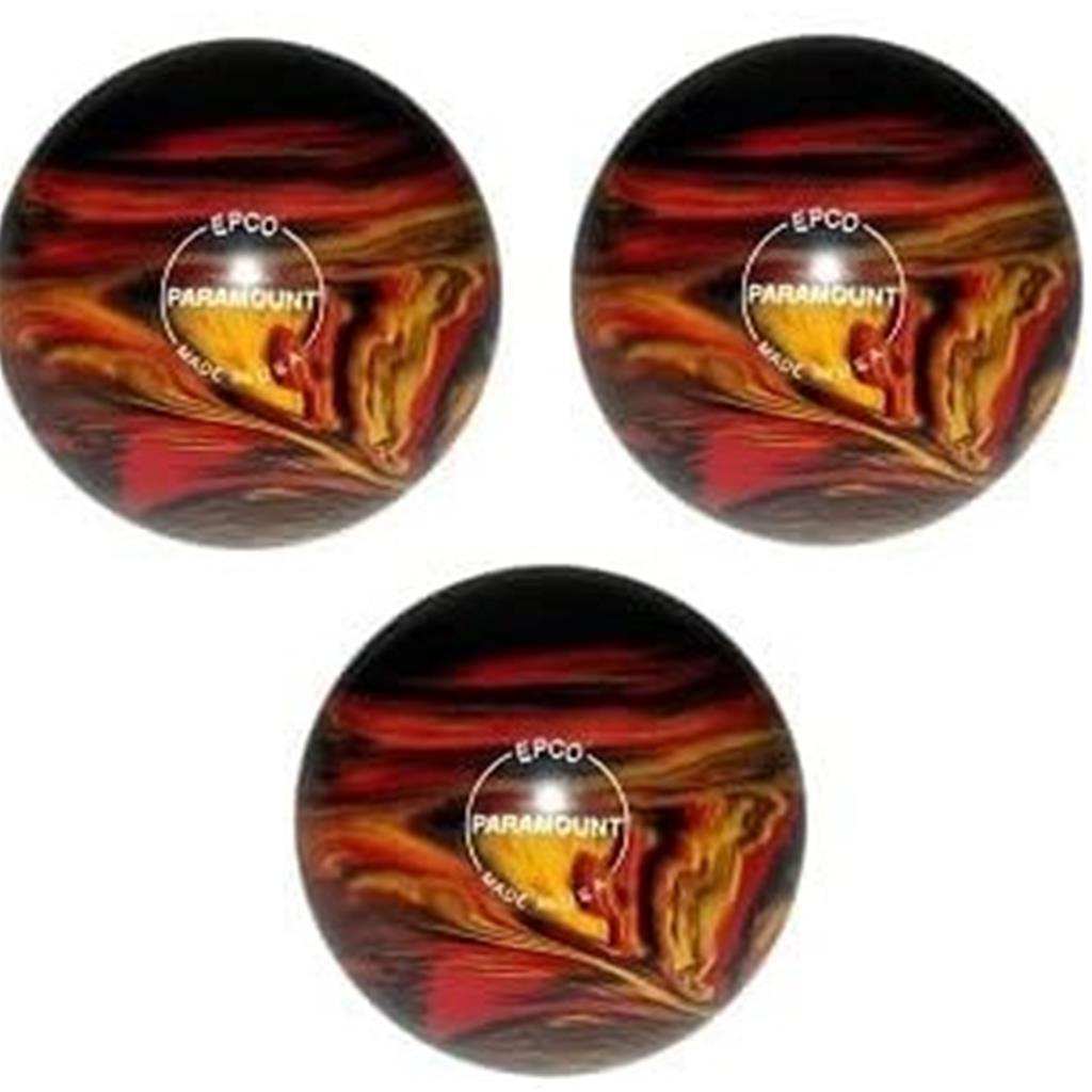 EPCO Duckpin Bowling Balls - Marbleized - Black, Red & Yellow (4 3/4 inch- 3lbs. 6 oz.) 3 Balls