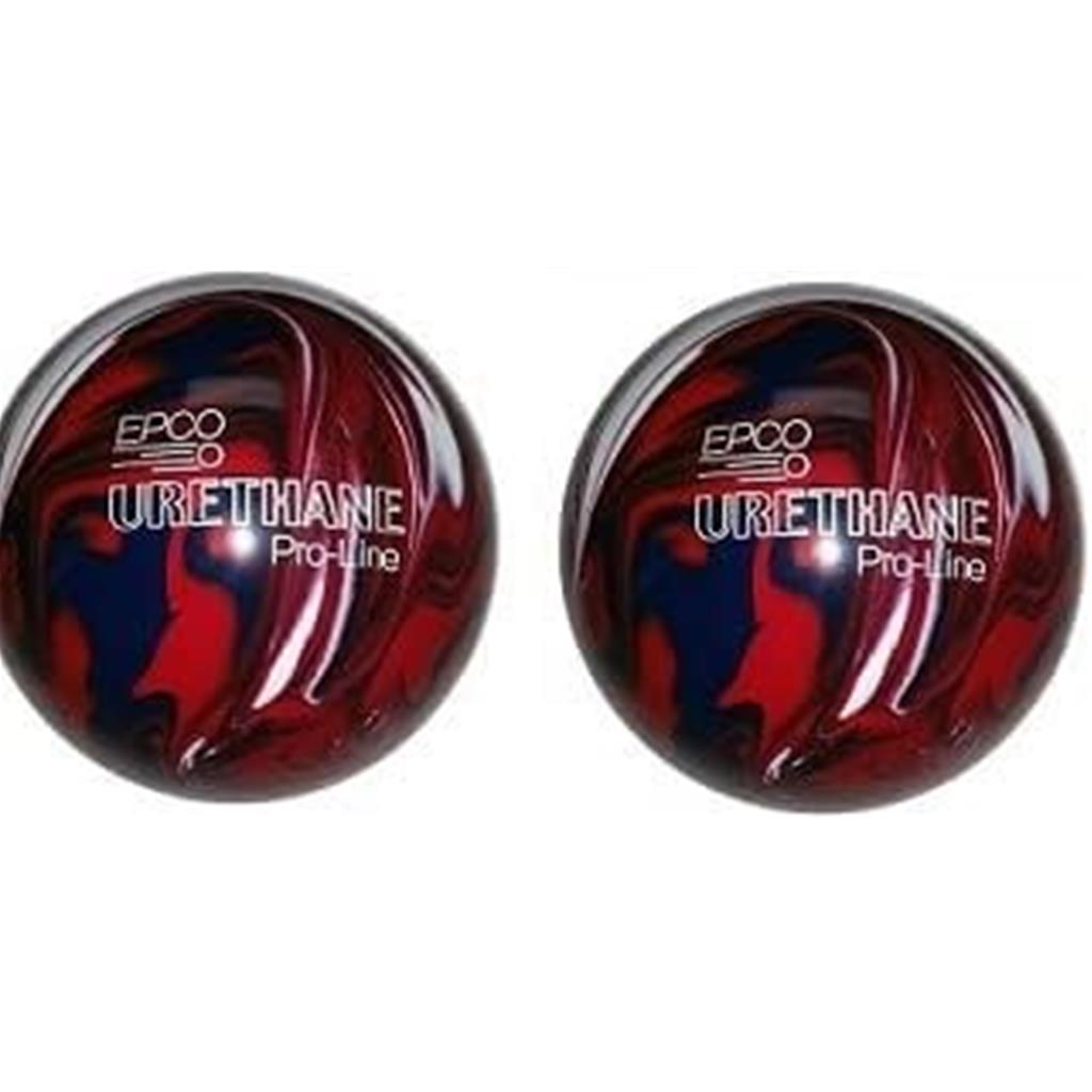 EPCO Duckpin Bowling Balls- Urethane - Dark Red, Royal & White (4 7/8 inch- 3lbs. 8 oz. 2 Balls)