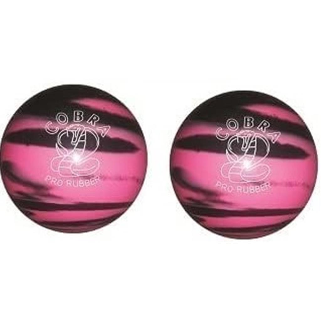 EPCO Duckpin Bowling Ball - Cobra Pro Rubber - Pink & Black (4 3/4 inch- 3lbs. 6oz.) - 2 Balls