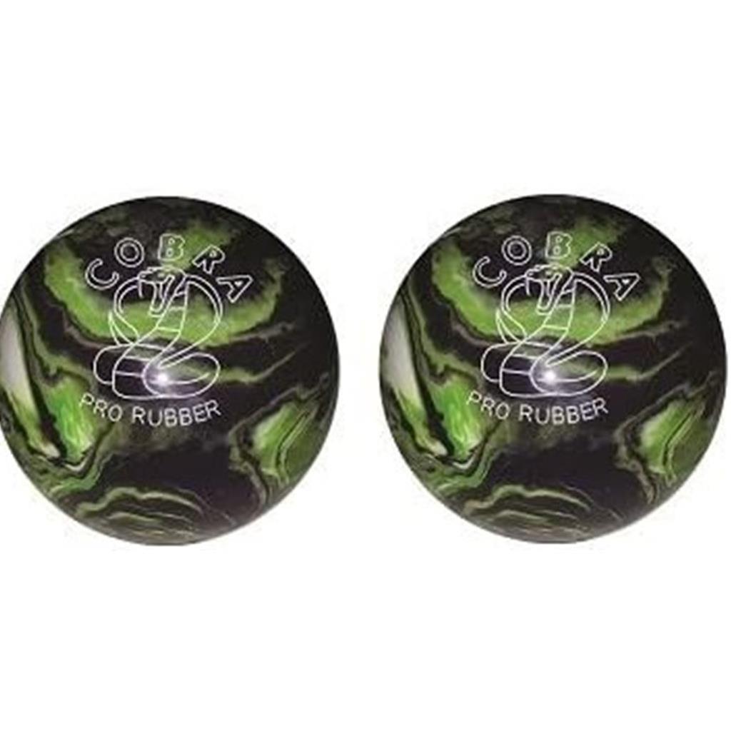 EPCO Duckpin Bowling Ball - Cobra Pro Rubber - Purple, Lime & White (4 3/4 inch- 3lbs. 6oz.) - 2 Balls