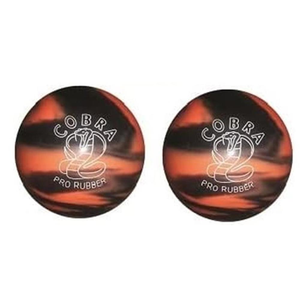 EPCO Duckpin Bowling Ball - Cobra Pro Rubber - Orange & Black (4 3/4 inch- 3lbs. 8oz.) - 2 Balls