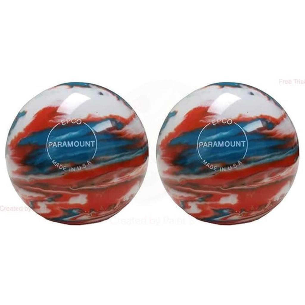 EPCO Duckpin Bowling Balls- Marbleized - Turquoise, Orange & White (4 3/4 inch- 3lbs. 8 oz.) 2 Balls