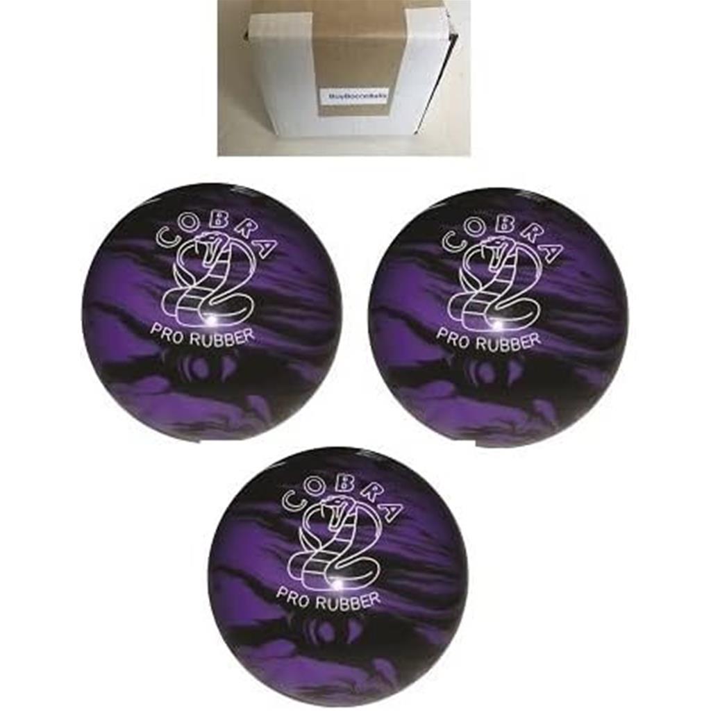 EPCO Duckpin Bowling Ball - Cobra Pro Rubber - Lavender & Black (4 3/4 inch- 3lbs. 6oz.) - 3 Balls