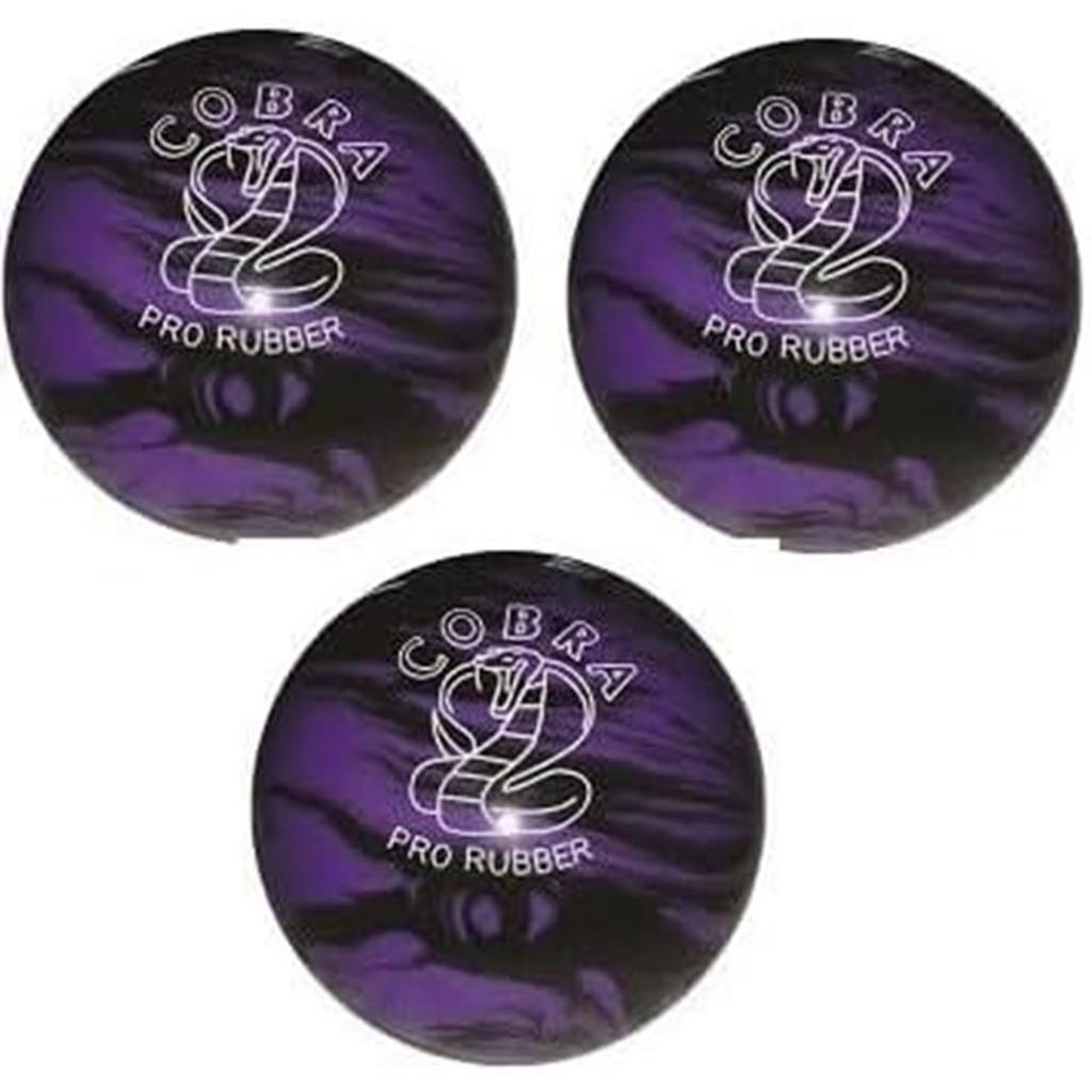 EPCO Duckpin Bowling Ball - Cobra Pro Rubber - Lavender & Black (4 3/4 inch- 3lbs. 8oz.) - 3 Balls