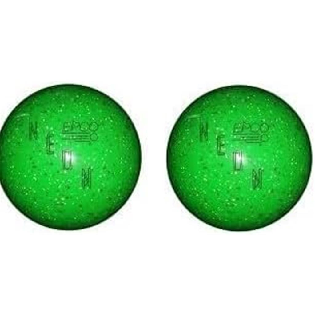 EPCO Duckpin Bowling Balls- Neon Speckled - Green (4 3/4 inch- 3lbs. 6 oz.) 2 Balls