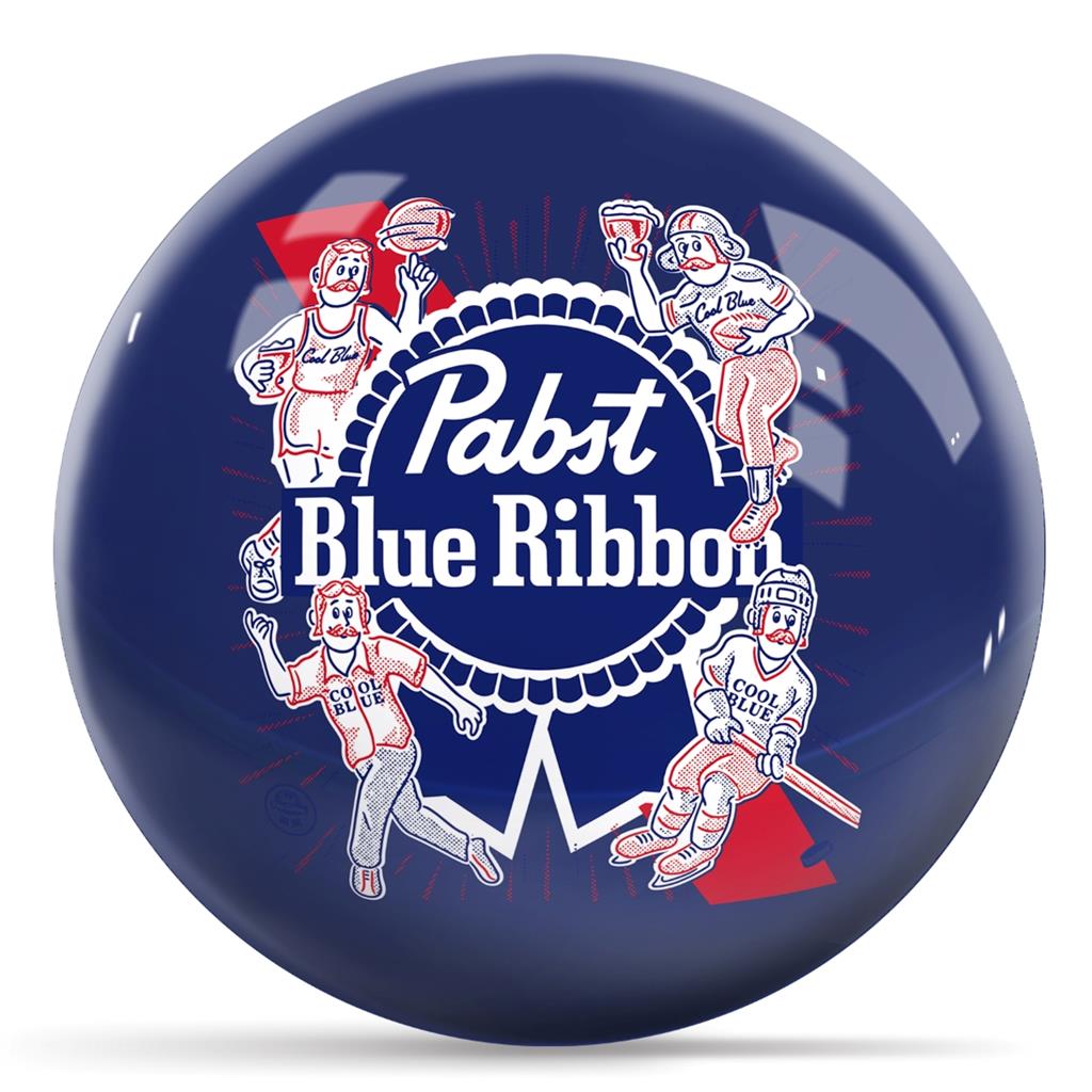 Pabst Blue Ribbon Sports Guys Bowling Ball - Blue