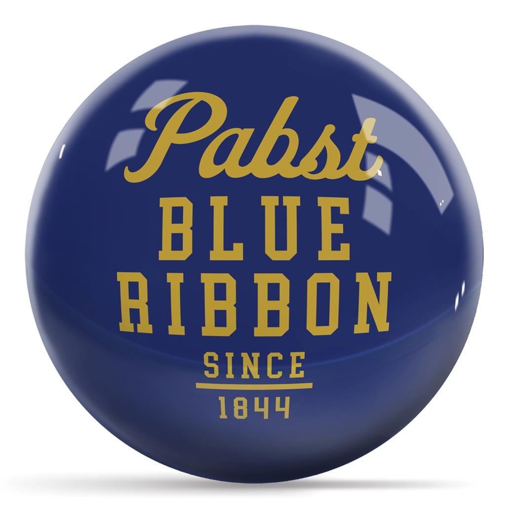 Pabst Blue Ribbon Since 1844 Bowling Ball - Blue with Gold