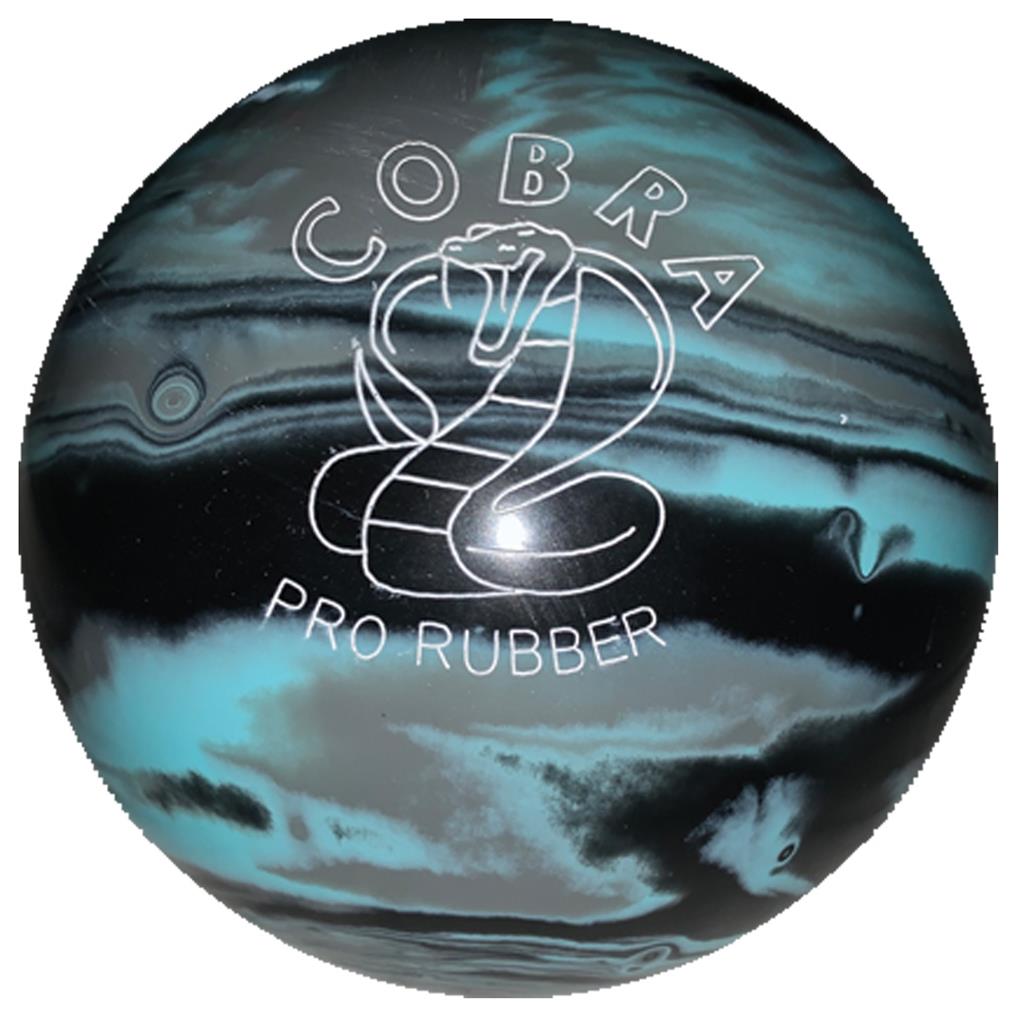 EPCO Duckpin Bowling Ball - Cobra Pro Rubber - Black, Light Blue & Grey (5 inch- 3lbs. 12oz.) 1 Ball