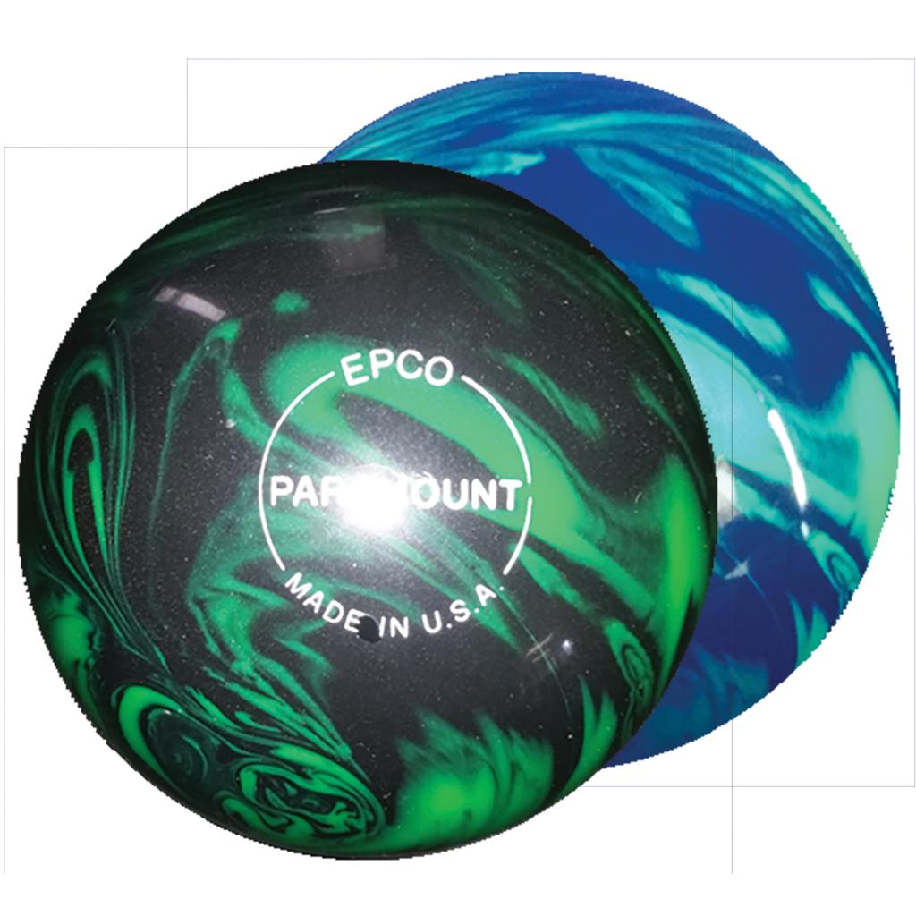 EPCO Duckpin Bowling Ball- Marbleized Glow - Green & Black (4 7/8 inch - 3lbs 8oz) 1 Ball