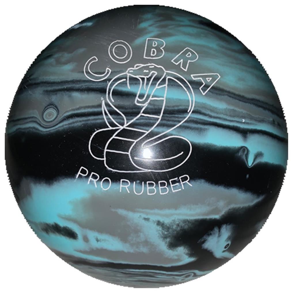 EPCO Duckpin Bowling Ball - Cobra Pro Rubber - Black, Light Blue & Grey (4 7/8 inch- 3lbs. 10oz.) 1 Ball