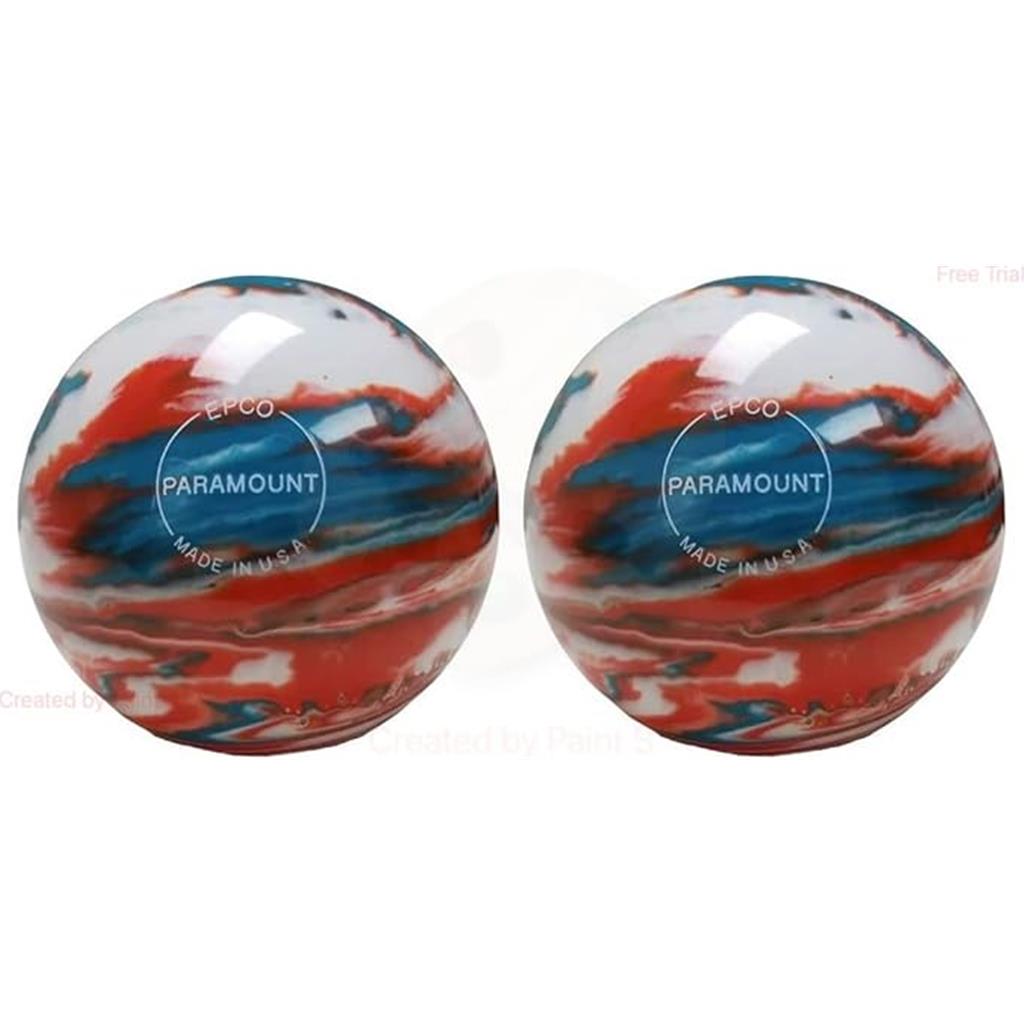 EPCO Duckpin Bowling Balls- Marbleized - Turquoise, Orange & White (4 7/8 inch- 3lbs. 8 oz) 2 Balls