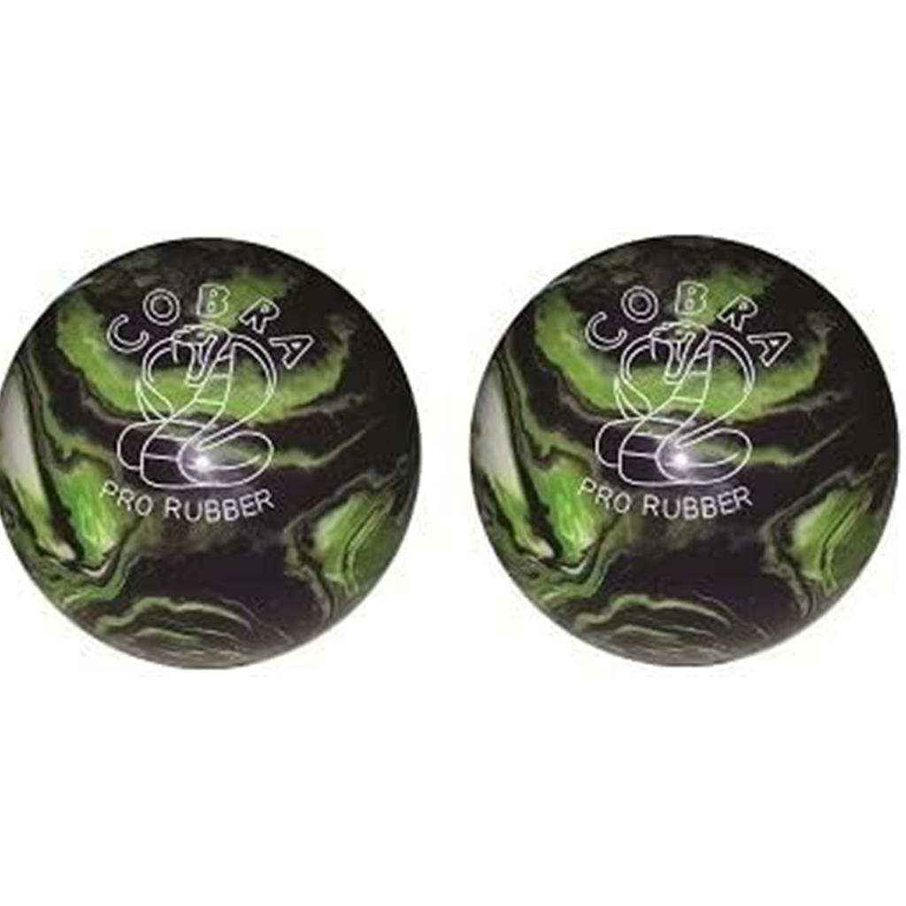 EPCO Duckpin Bowling Ball - Cobra Pro Rubber - Purple, Lime & White (5 inch- 3lbs. 10oz.) - 2 Balls