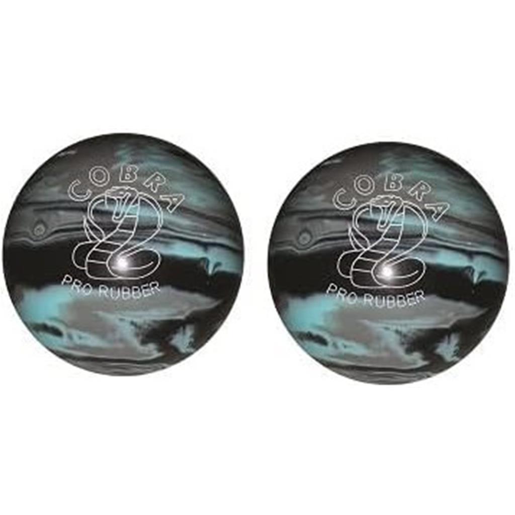 EPCO Duckpin Bowling Ball - Cobra Pro Rubber - Black, Light Blue & Grey (4 7/8 inch- 3lbs. 10oz.) - 2 Balls