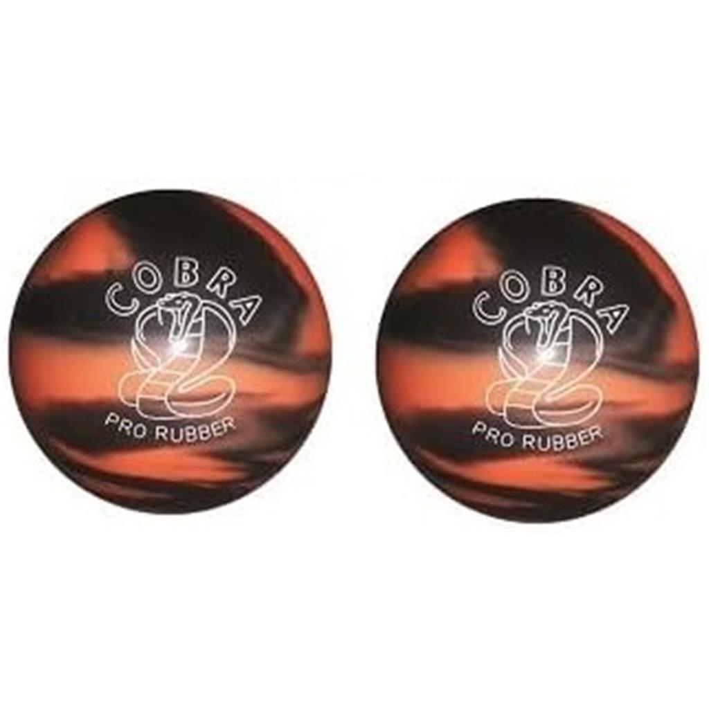 EPCO Duckpin Bowling Ball - Cobra Pro Rubber - Orange & Black (5 inch- 3lbs. 10oz.) - 2 Balls