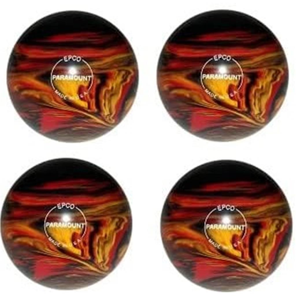 EPCO Candlepin Bowling Balls - Marbleized - Black, Red & Yellow (4 1/2 inch- 2lbs. 6oz.) 4 Balls