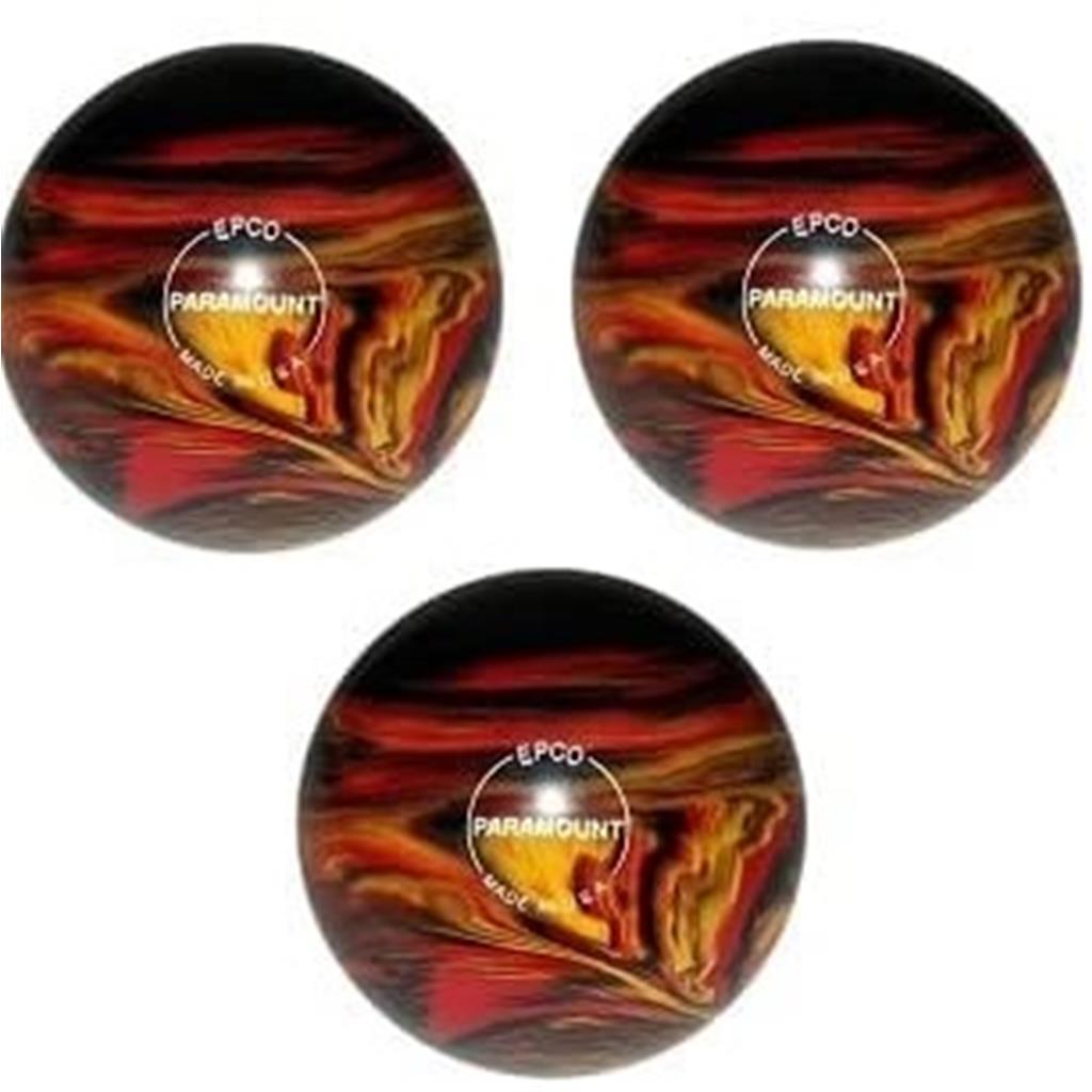 EPCO Duckpin Bowling Balls - Marbleized - Black, Red & Yellow (5 inch- 3lbs. 10 oz.) 3 Balls