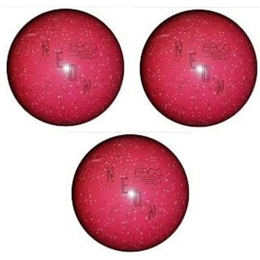 EPCO Duckpin Bowling Balls- Neon Speckled - Magenta (4 3/4 inch- 3lbs. 10 oz.) 3 Balls