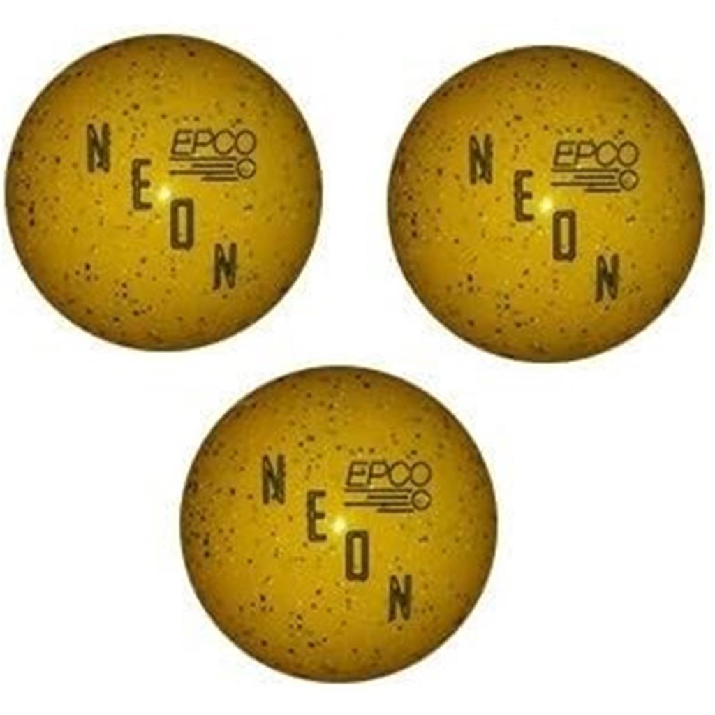 EPCO Duckpin Bowling Balls - Neon Speckled - Yellow (4 3/4 inch- 3lbs. 6 oz.) 3 Balls