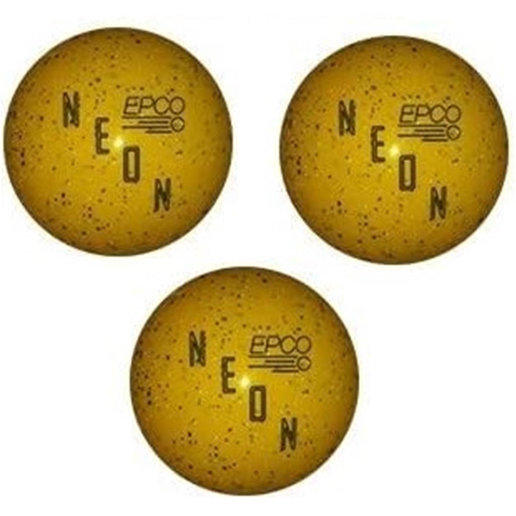 EPCO Duckpin Bowling Balls - Neon Speckled - Yellow (4 7/8 inch- 3lbs. 8 oz.) 3 Balls