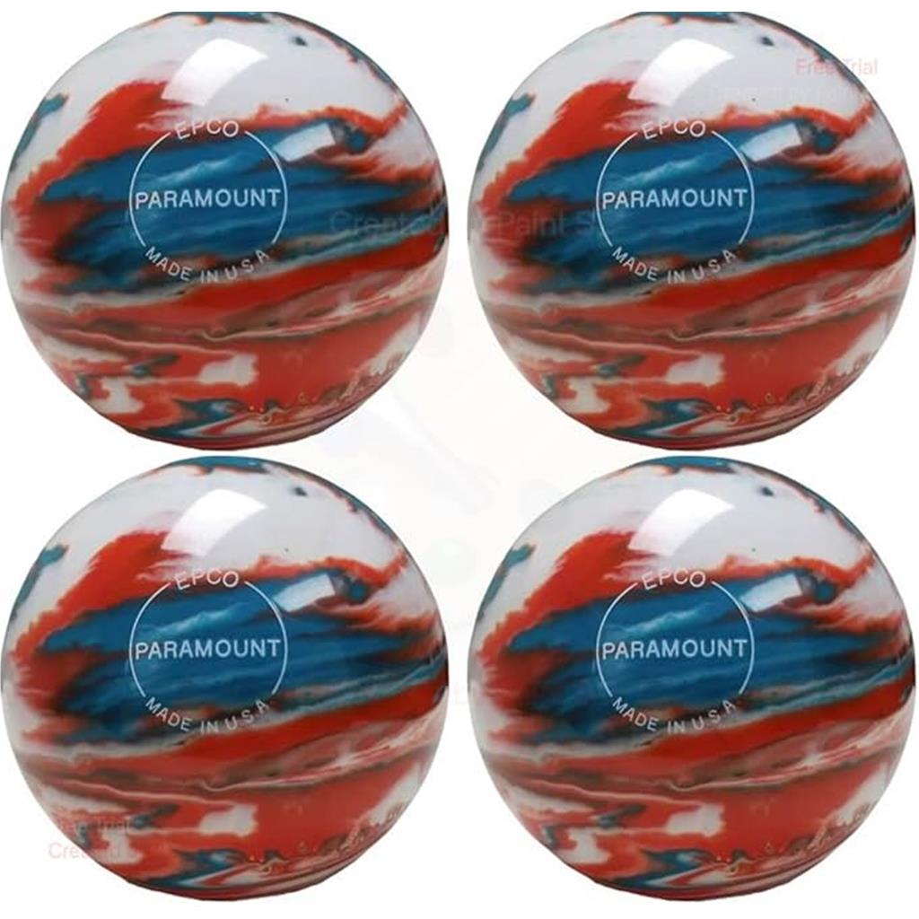 EPCO Candlepin Bowling Balls - Marbleized - Turquoise, Orange & White (4 1/2 inch- 2lbs. 7oz.) 4 Balls