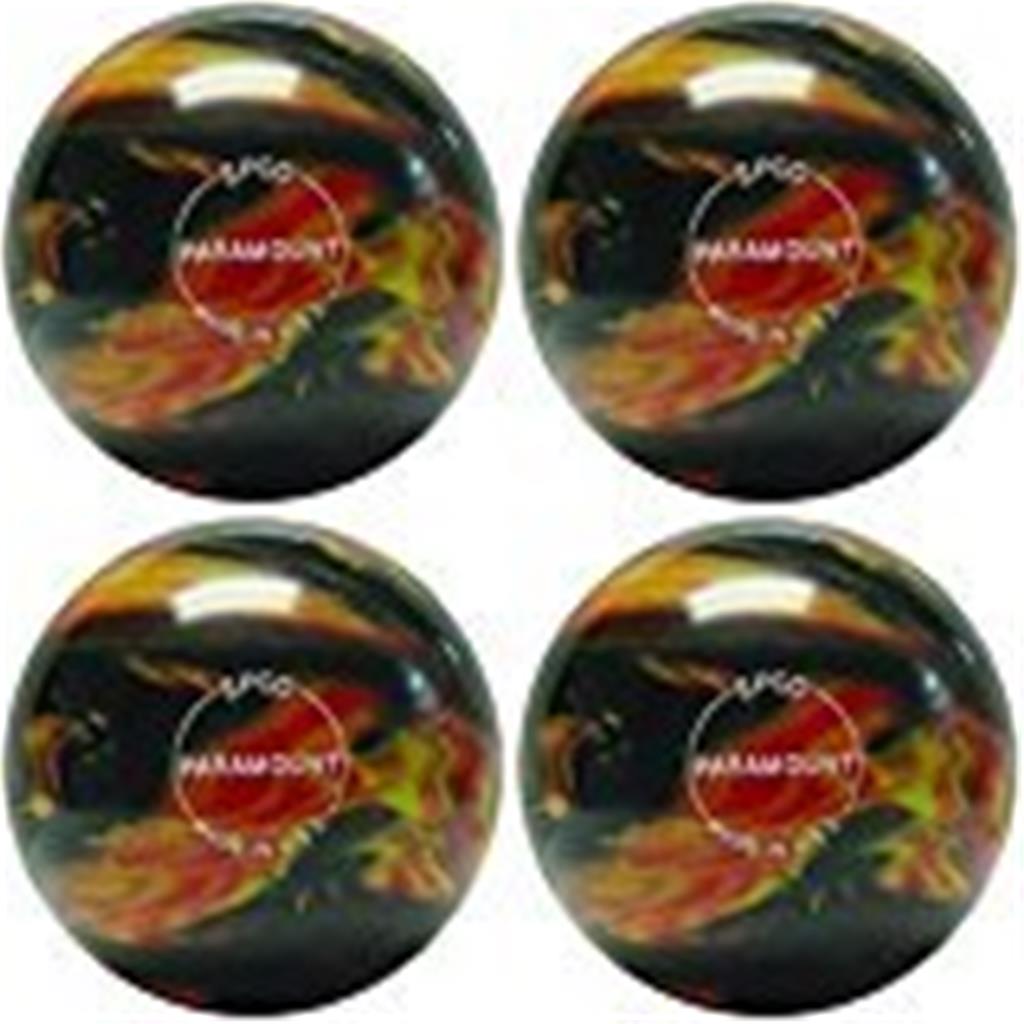 EPCO Candlepin Bowling Ball- Marbleized - Black, Red & Yellow 4 1/2 inch- 2lbs. 6oz. 4 Balls