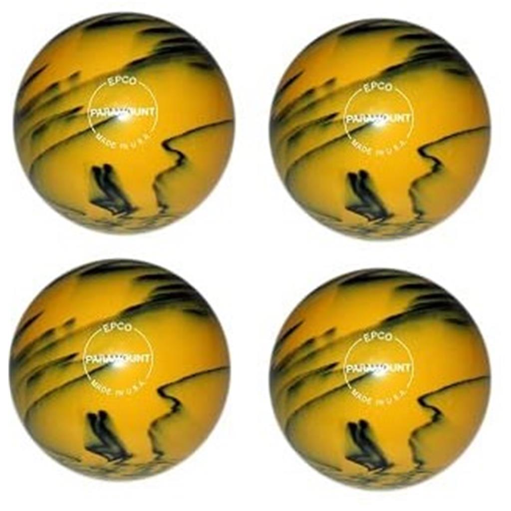 EPCO Candlepin Bowling Balls - Marbleized Glow -Yellow & Black (4 1/2 inch- 2lbs. 6oz.) 4 Balls