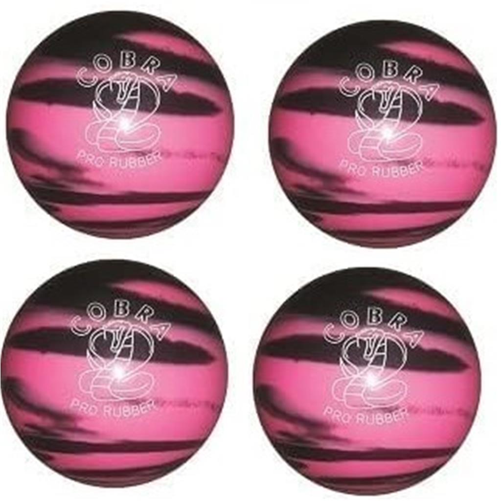 EPCO Candlepin Bowling Balls - Cobra Pro Rubber - Pink & Black (4 1/2 inch- 2lbs. 7oz.) 4 Balls