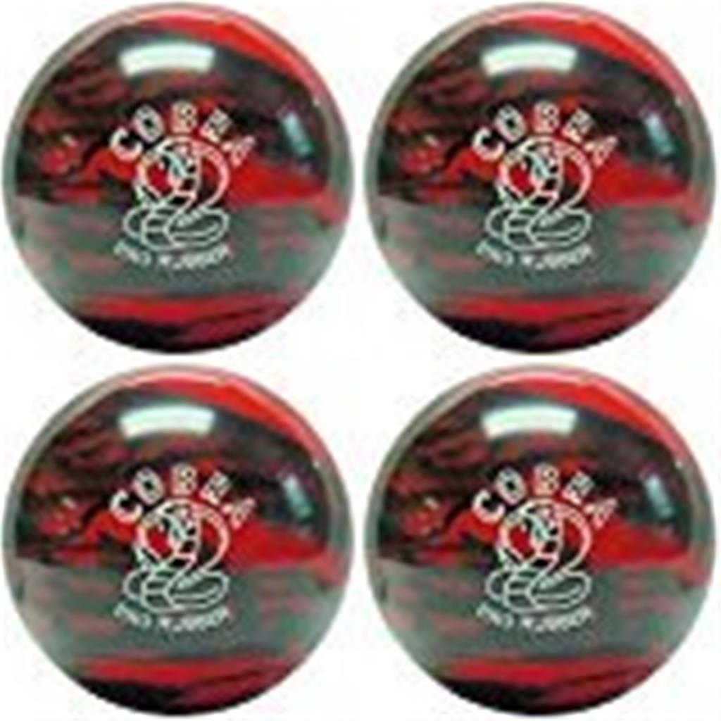 EPCO Candlepin Bowling Ball- Cobra Pro Rubber, Red & Black (4 1/2 inch- 2lbs. 6oz.) 4 Balls