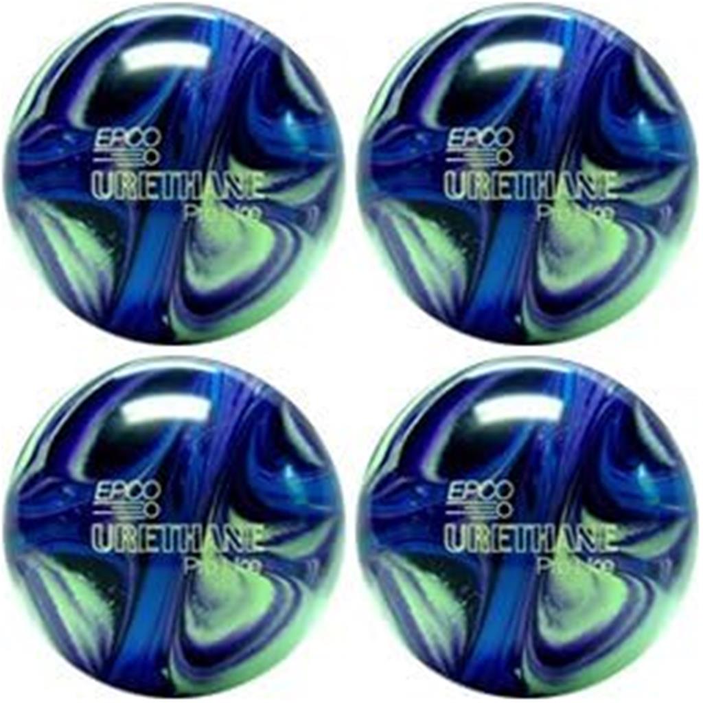 EPCO Candlepin Bowling Ball- Urethane Pro-Line - Purple, Blue & Mint (4 1/2 inch- 2lbs. 7oz.) 4 Balls