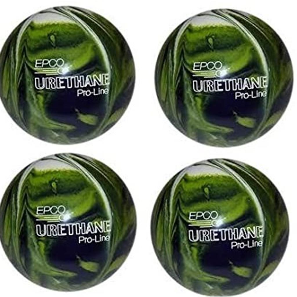 EPCO Candlepin Bowling Balls - Urethane - Lime Green, White & Navy (4 1/2 inch- 2lbs. 7oz.) 4 Balls