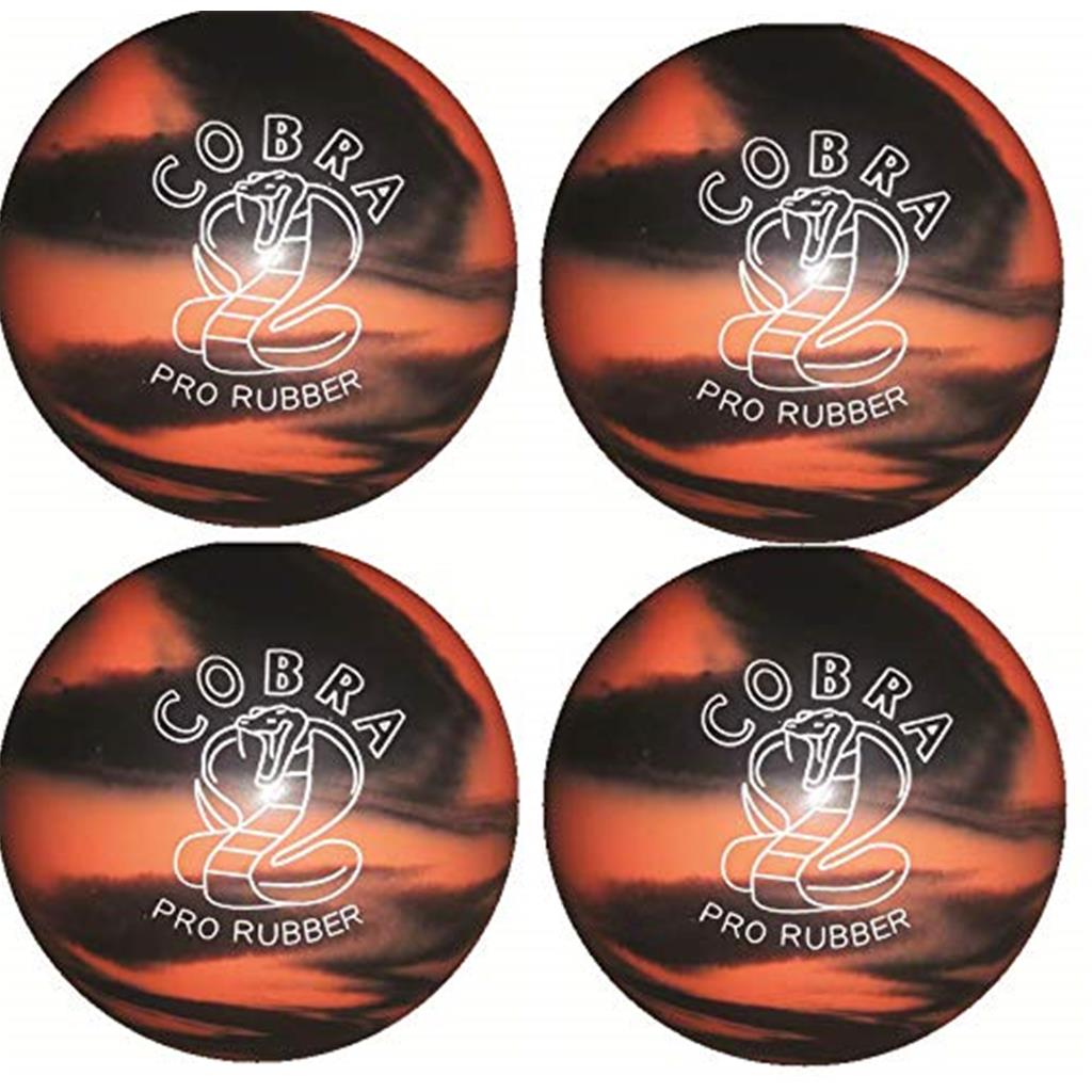 EPCO Candlepin Bowling Ball- Cobra Pro Rubber, Orange & Black -(4 1/2 inch- 2lbs. 7oz.) 4 Balls